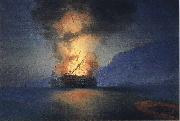 Ivan Aivazovsky Exploding Ship Spain oil painting artist